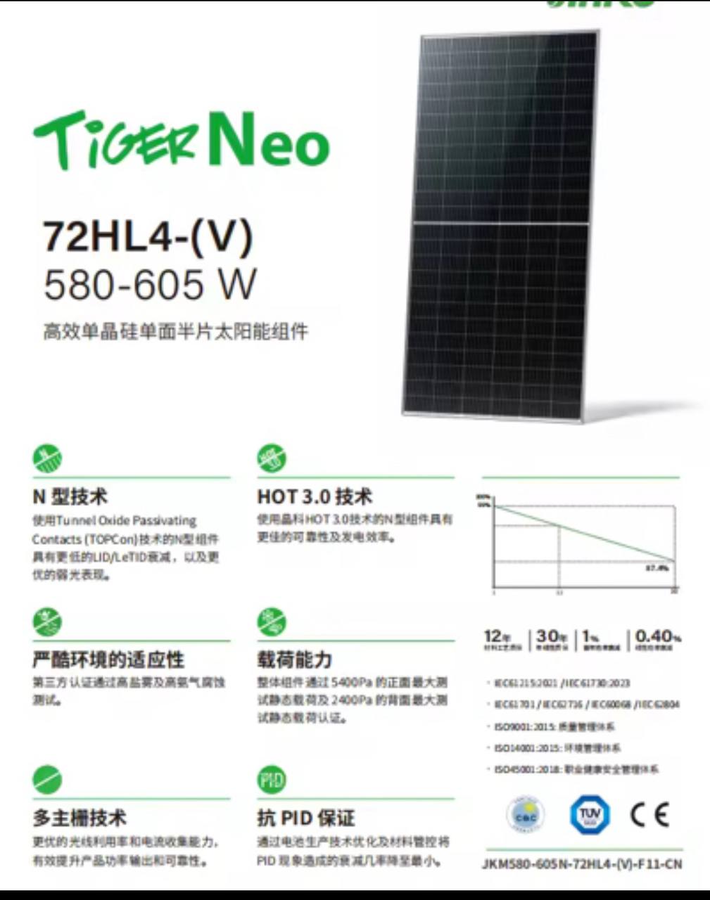 Сонячна панель Jinko Solar Tiger Neo JKM585N-72HL4-BDV